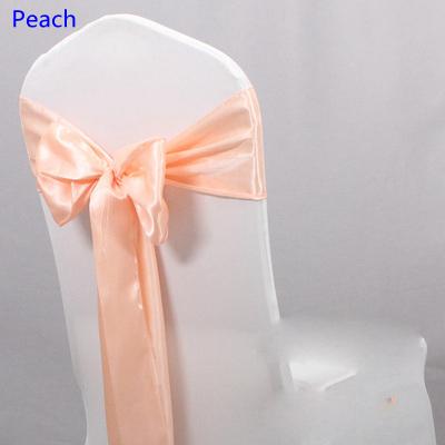 Peach colour satin sash chair high quality bow tie for chair covers sash party wedding hotel banquet home decoration wholesale