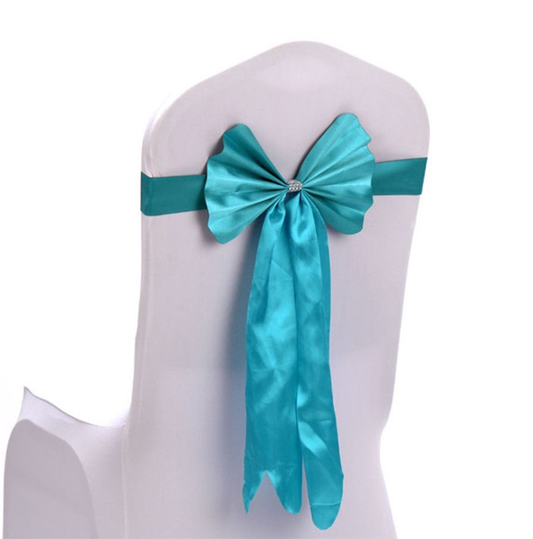 Satin Chair Covers Sashes Bands Free Chair Bowknot Ribbon for Wedding Events Props Party Decoration wen6682