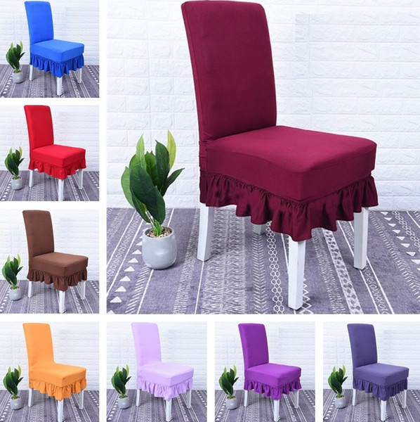 Newest Chair Cover Restaurant Hotel Wedding Dining Room Chair Cover Home Decors Seat Covers Spandex Stretch Banquet High Elastic I385