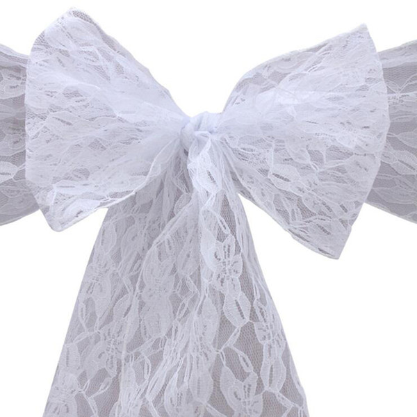 Lace Chair Sash Bow Ties Butterfly Cover Wedding Decoration Table Runner Marriage Banquet Home Textile Party Supplies