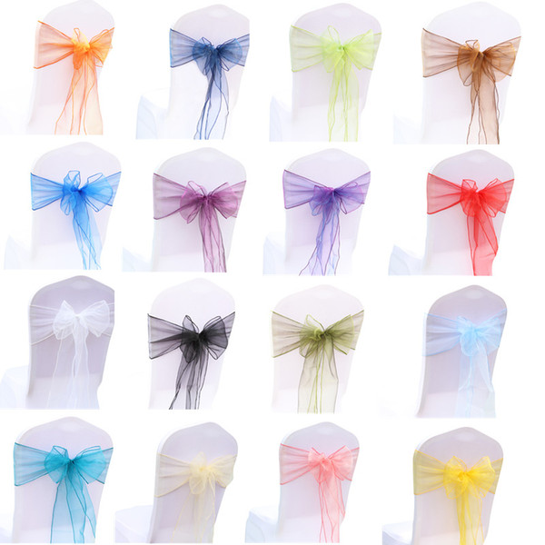 Organza Chair Sash Bow For Cover Banquet Wedding Party Event Xmas Decoration Supply