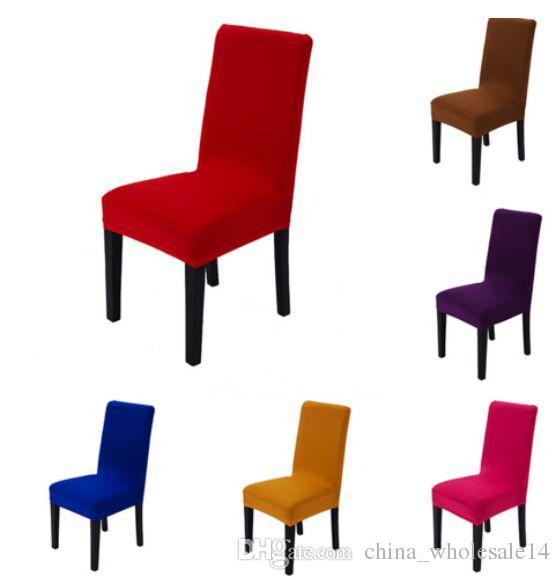 1pc Solid Color Spandex Polyester Stretch Dining Party Decoration Chair Cover Durable Universal Arm Office Seat Covers Wholesale