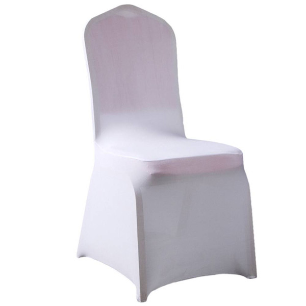 50 pcs 95% Polyester Fiber & 5% Spandex Chair Covers White Universal Wedding Party chair covers US Free shipping