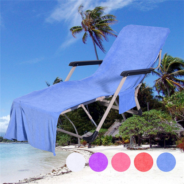 High Quality Beach Lounge Chair Covers Summer Party Double Velvet Sunbath Lounger Beach Chair Cover Towels 10 Colors