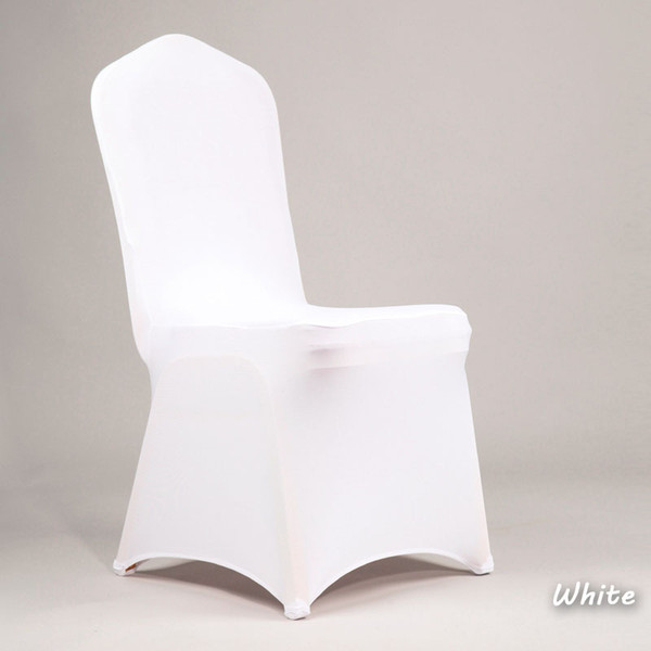 NEW 100PCS Luxury Party White Chair Cover Wedding Chair Cover Hotel Christmas Spandex Chair Cover 20170629#