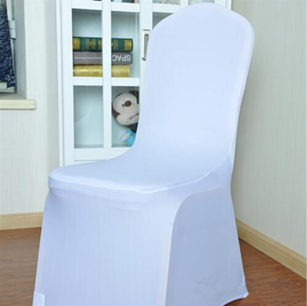 New Arrive Universal White spandex Wedding Party chair covers White spandex lycra chair cover fabrics for Wedding Party Banquet many color