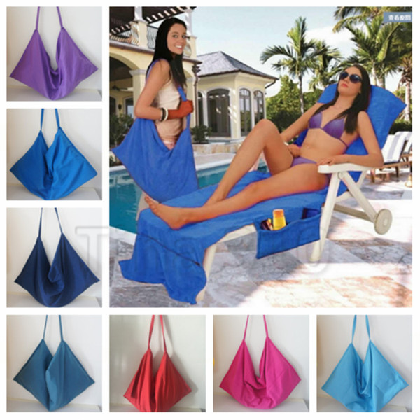 Hot 215*75CM Beach chair covers summer party double velvet sun lounger Chair Covers beach chair towel beach towel T2I5096