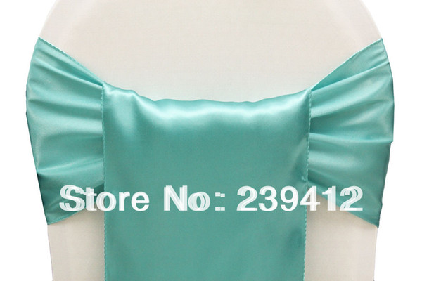 Wholesale-Light Turquoise Wedding Satin Chair Sash,Satin Sash for Weddings Events &Banquet &Party Decoration