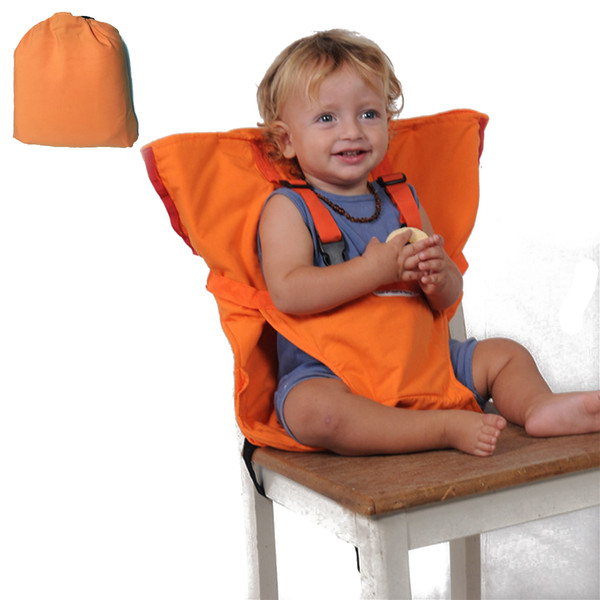 Baby High Chair Feeding Booster Safety Seat Harness Cover Sack Cushion Bag, Adjustable Portable Travel Washable Orange Belt for Kid Toddler