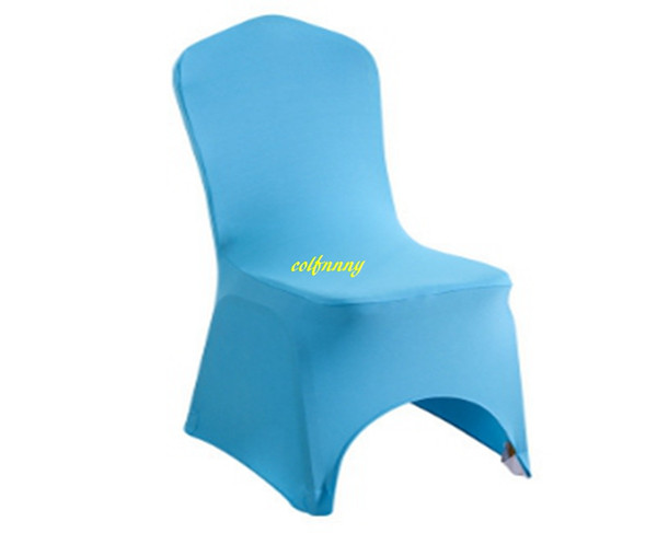 50pcs/lot Front arch style Spandex Party Wedding Chair Covers Universal Stretch Polyeste Lycra Chair Cover 9 colors