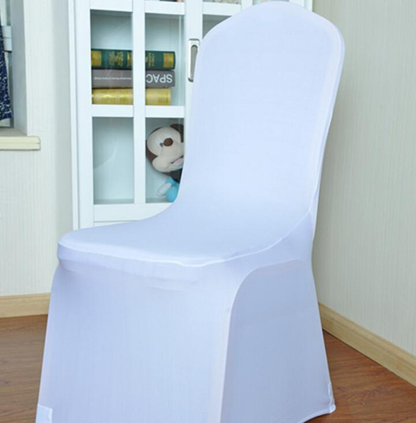 New Arrive Universal White spandex Wedding Party chair covers White spandex lycra chair cover for Wedding Party Banquet 15 color