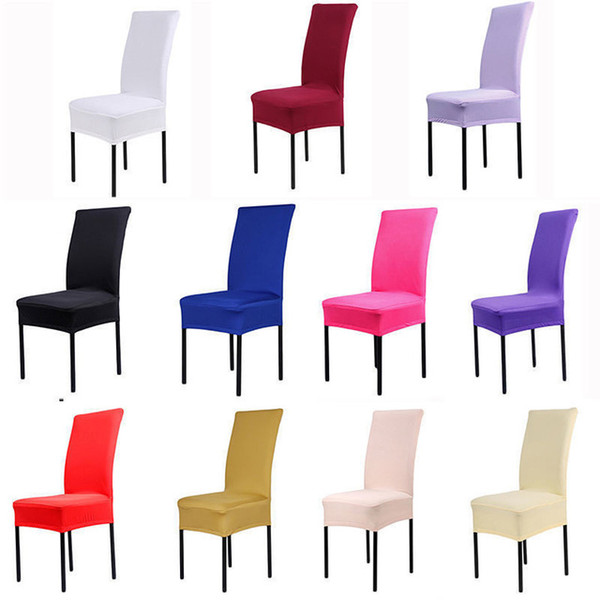 14 Colors Home Dining Room Chair Covers Polyester Spandex Wedding Party Universal Sizes Chair Covers Wholesale