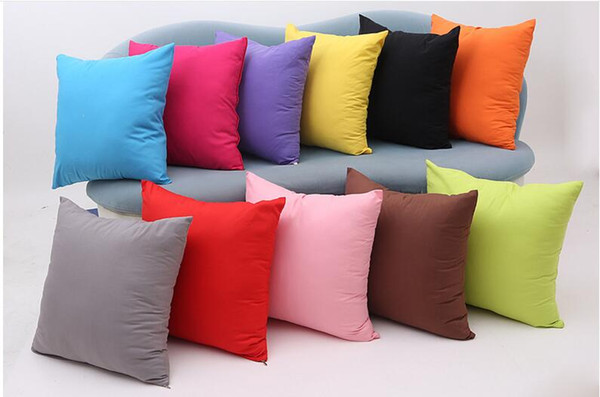 45 * 45CM Home Sofa Throw Pillowcase Pure Color Polyester White Pillow Cover Cushion Cover Decor Pillow Case Blank christmas Decor Gift