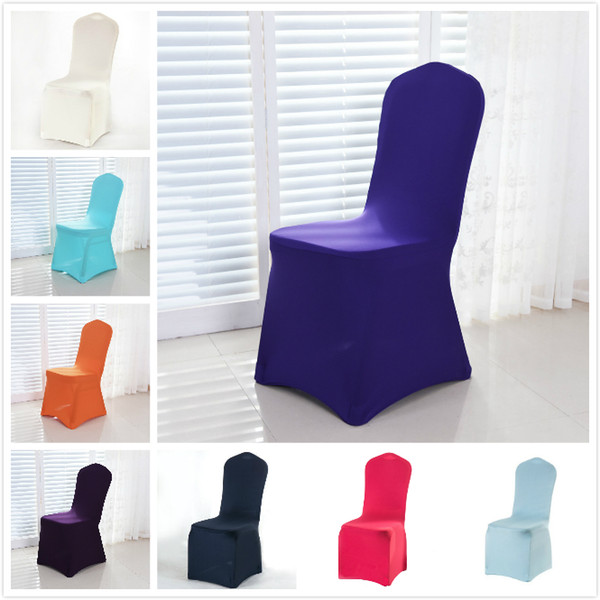 New Universal Spandex Multicolor Wedding Party Chair Covers Banquet Chair Set Hotel Restaurant Conjoined Elastic Seat Cover 23 Colors