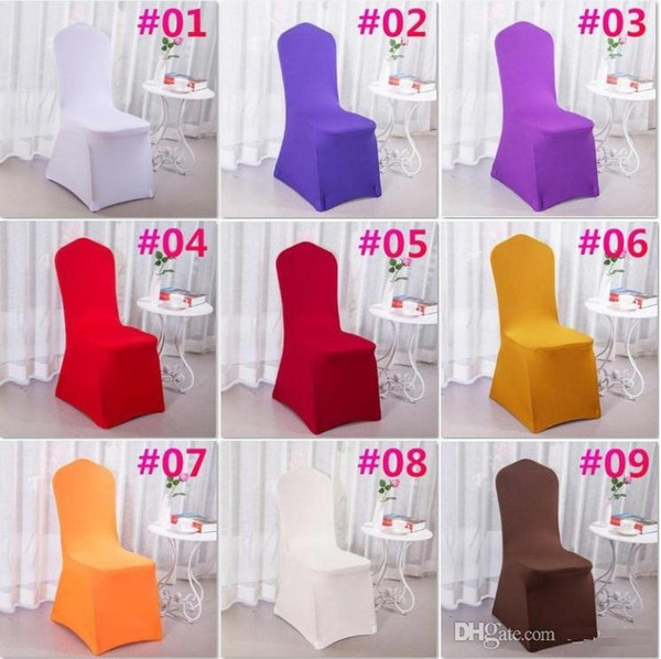 100 PCS 30 Color Stretch Polyester Wedding Party Spandex Chair Covers for Weddings Banquet Hotel Decoration Decor c174