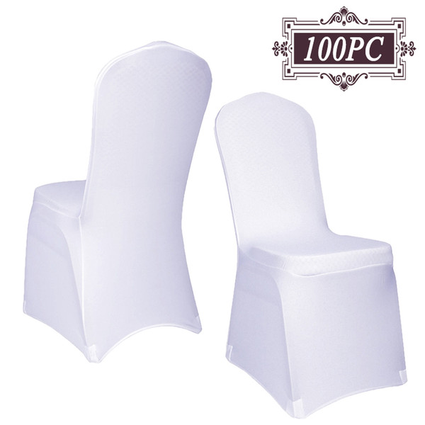 New Arrive Universal White spandex Wedding Party chair covers White spandex lycra chair cover for Wedding Party Banquet 100PC Free Shipping