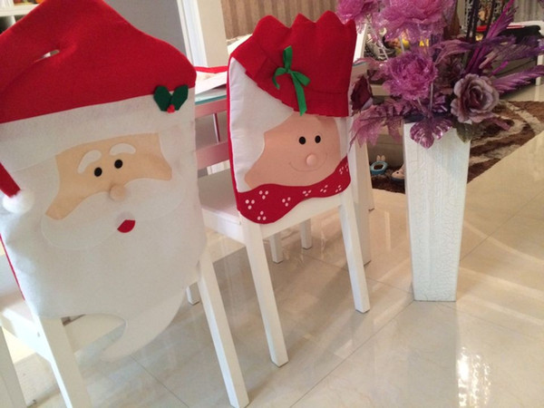 Cute Christmas Chair Covers Mr & Mrs Santa Claus Christmas Decoration Dining Room Chair Cover Home Party Decor