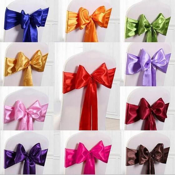 Elastic Chair Band Covers Sashes For Wedding Party Bowknot Tie Chairs sashes Hotel Meeting Wedding Banquet Supplies 12 Color