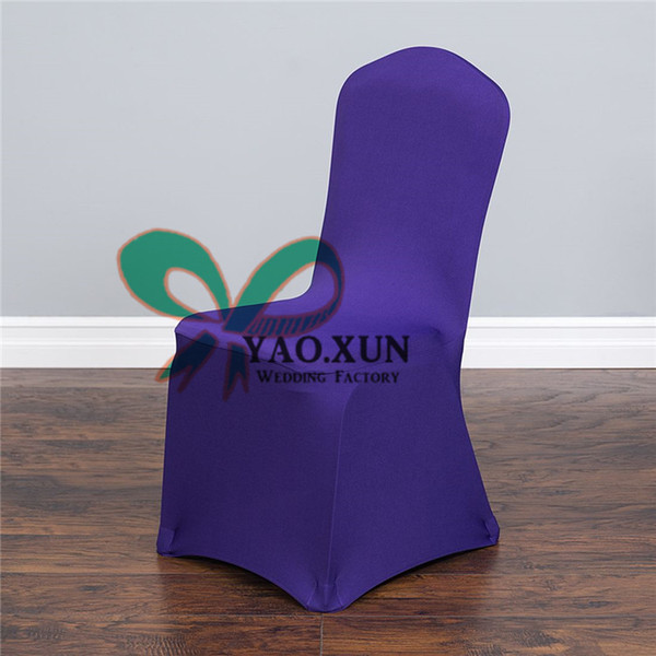 Purple Color Wedding Spandex Lycra Chair Cover 50pcs Factory Price