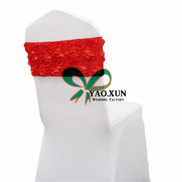 Lycra Chair Band \ Spandex Chair Sash Back With Satin Rosette Fabric For Chair Cover Decoration