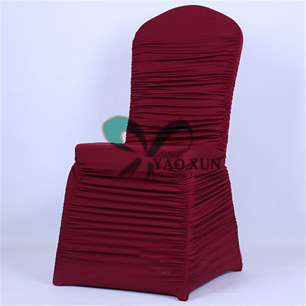 All Ruffled Lycra Spandex Chair Cover FreeShipping For Wedding Decoration