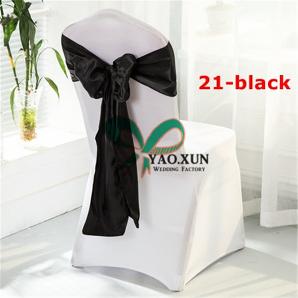 Free Shipping Lycra Spandex Chair Cover With Black Color Satin Chair Sash