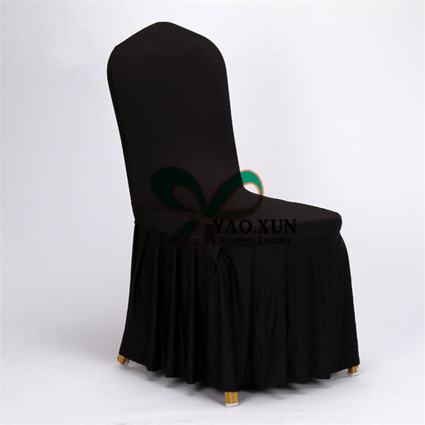 Good Looking Bottom Ruffled Lycra Spandex Chair Cover \ Cheap Wedding Chair Covers