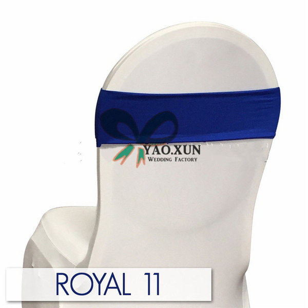 Royal Blue Color Single Layer Lycra Spandex Chair Band For Wedding Chair Cover