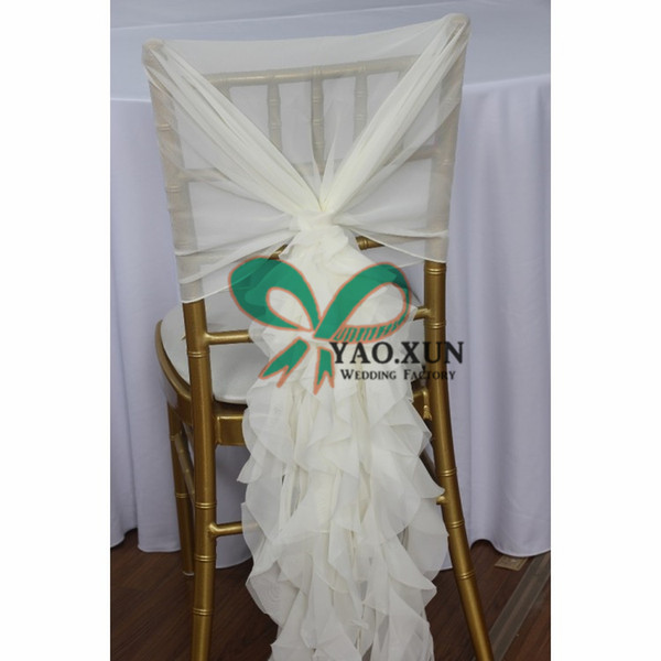 Hot Sale Ivory Chiffon Chiavari Chair Cover \ Chair Cap Jacket For Wedding Decoration