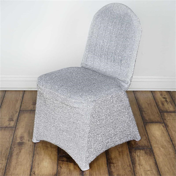 Gold And Silver Color Shiny Lycra Spandex Chair Cover For Wedding And Party