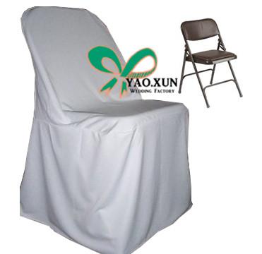 White Color 100 % Polyester Plain Folding Chair Cover \ Wedding Chair Cover