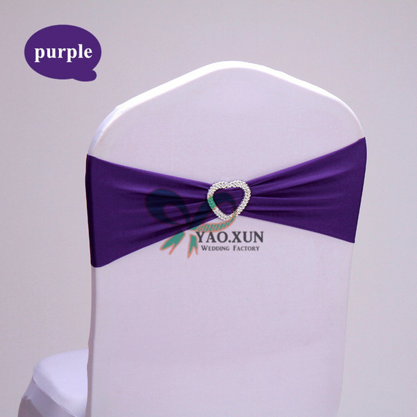 Purple Color Lycra Chair Band \ Spandex Chair Sash For Chair Cover