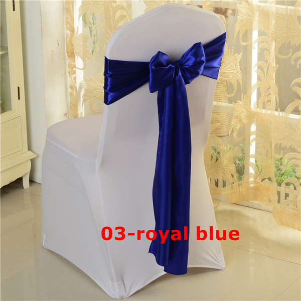 Royal Blue Satin Chair Sash Used For Wedding Spandex Chair Cover Free Shipping