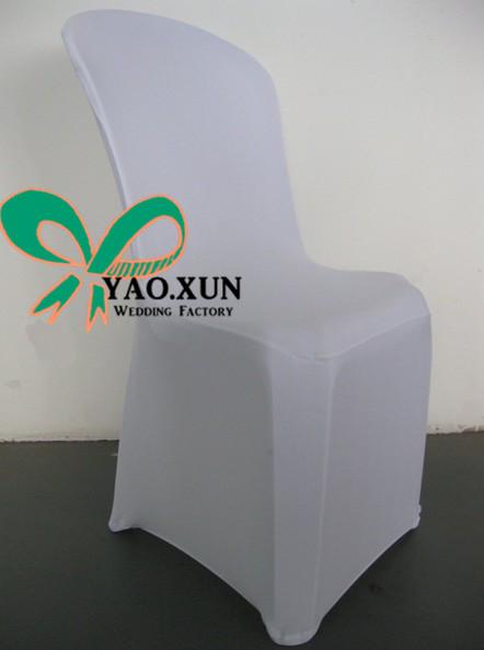 Hot Sale 100PCS White Color Plastic Chair Cover \ Lycra Spandex Chair Cover For Plastic Chair