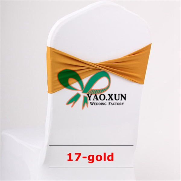 Gold Color Lycra Spandex Chair Band Used On Wedding Spandex Chair Cover Free Shipping