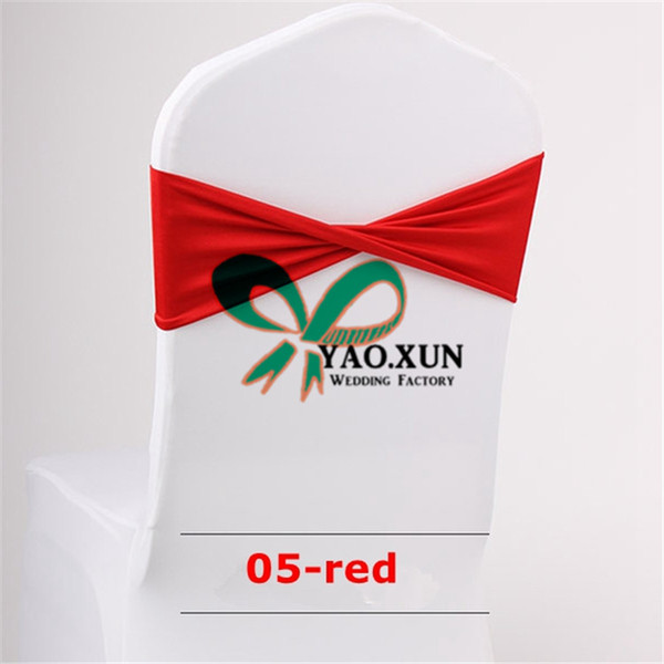 Red Color Lycra Spandex Chair Band Used On Wedding Spandex Chair Cover Free Shipping