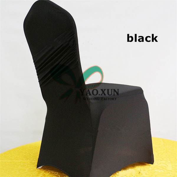 Good Quality Black Color Lycra Spandex Chair Cover Used On Wedding Decoration