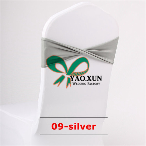 50pcs Silver Color Lycra Spandex Chair Band Used On Wedding Spandex Chair Cover Free Shipping