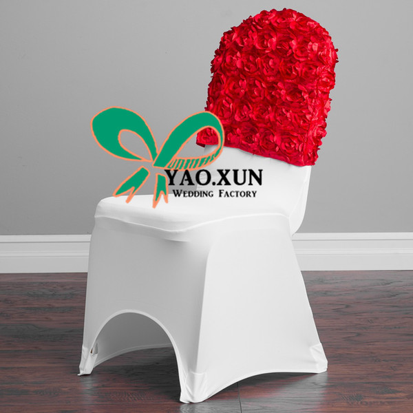 New Design Satin Rosette Chair Cap \ Hood Used For Banquet Spandex Chair Cover Free Shipping