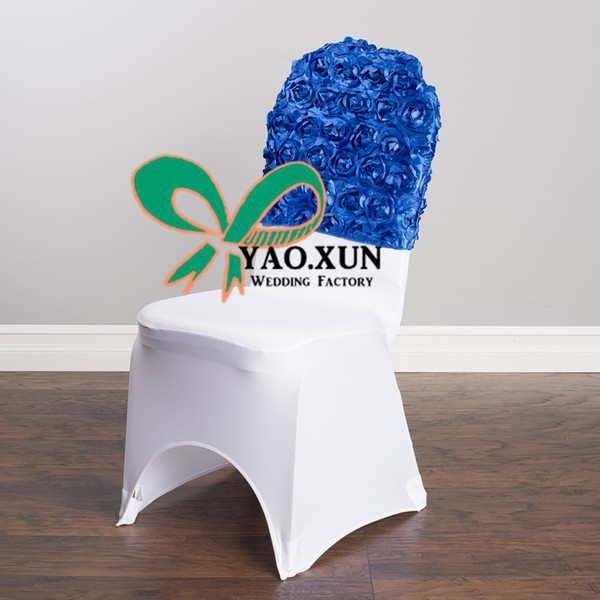 Cheap Price Satin Rosette Chair Cap \ Hood Used For Banquet Spandex Chair Cover Free Shipping