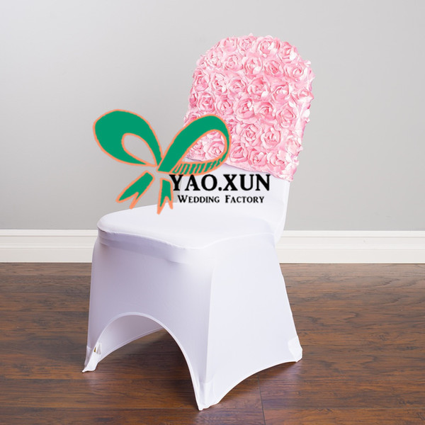 High Thick Satin Rosette Chair Cap \ Hood Used For Banquet Spandex Chair Cover Free Shipping