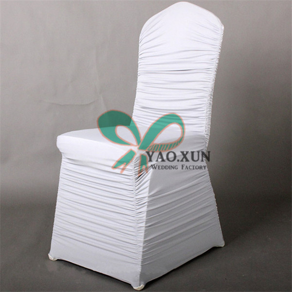 50pcs Cheap Price Rulled Pleated Lycra Spandex Chair Cover FreeShipping