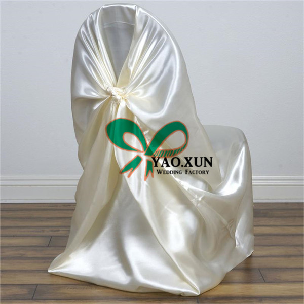 100% Poly Banquet Satin Chair Cover From Factory Many Color Can Choose For Buyer