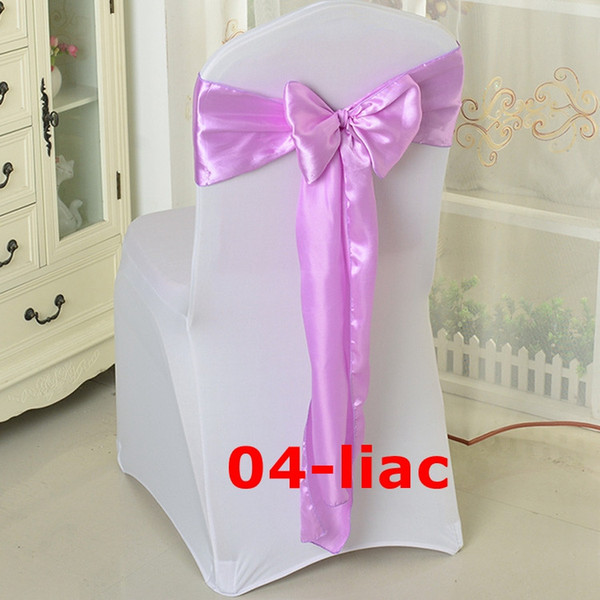 Lilac Color Satin Chair Bow \ Chair Sash Used On Chair Cover Free Shipping