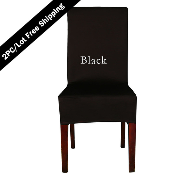 2PC/Lot Wedding Decoration Hotel Chaircovers Polyester Spandex Plain Dyed Dining Chair Cover Universal Lycra Vantage Home Chair Seat Covers