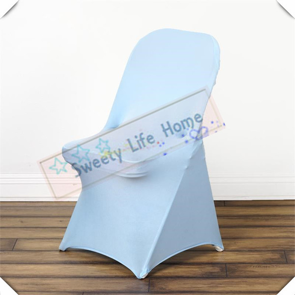 Wedding Folding spandex chair covers Free shipping Fold Chair Covers Baby blue Lycra Chair seats For Party events