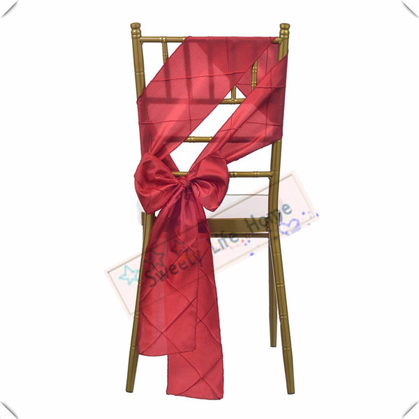 Nice Looking Free shipping/Red WEDDING Pintuck Taffeta chair bands Banquet chair sashes for chair cover Hotel decorations Colorful