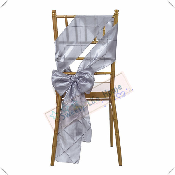 Wholesales price Free shipping/Pintuck Taffeta chair bands Silver chair sashes for chair cover Hotel decorations Colorful