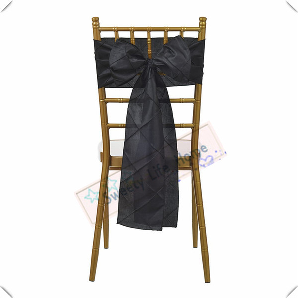 Black color Wholesales price Free shipping/Pintuck Taffeta chair bands/ chair sashes for Chiavari chairs Hotel decorations Colorful