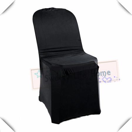 Cheap price Free shipping 50pcs Universal Chair Covers Black Strech Banquet Chair seats For Plastic Outdoor Chair in Banquet party